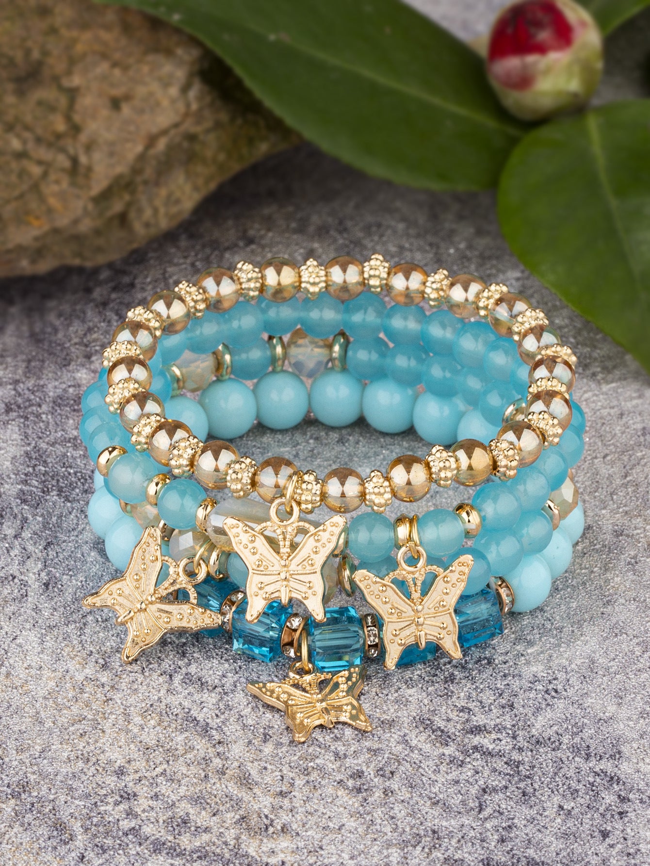 Women's Bohemian Creative Jewelry Butterfly Crystal Beaded Bracelets