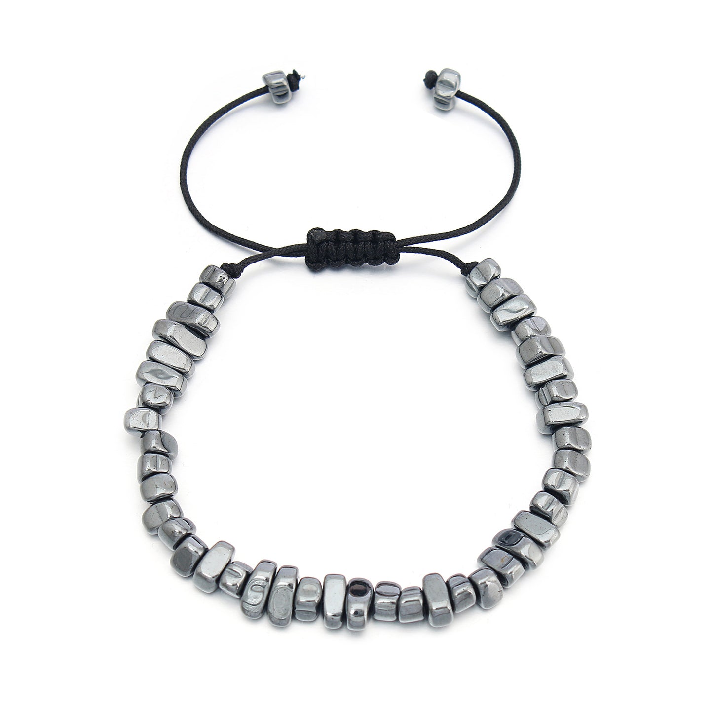 Men's Hand-woven Adjustable Irregular Iron Stone Beaded Bracelets