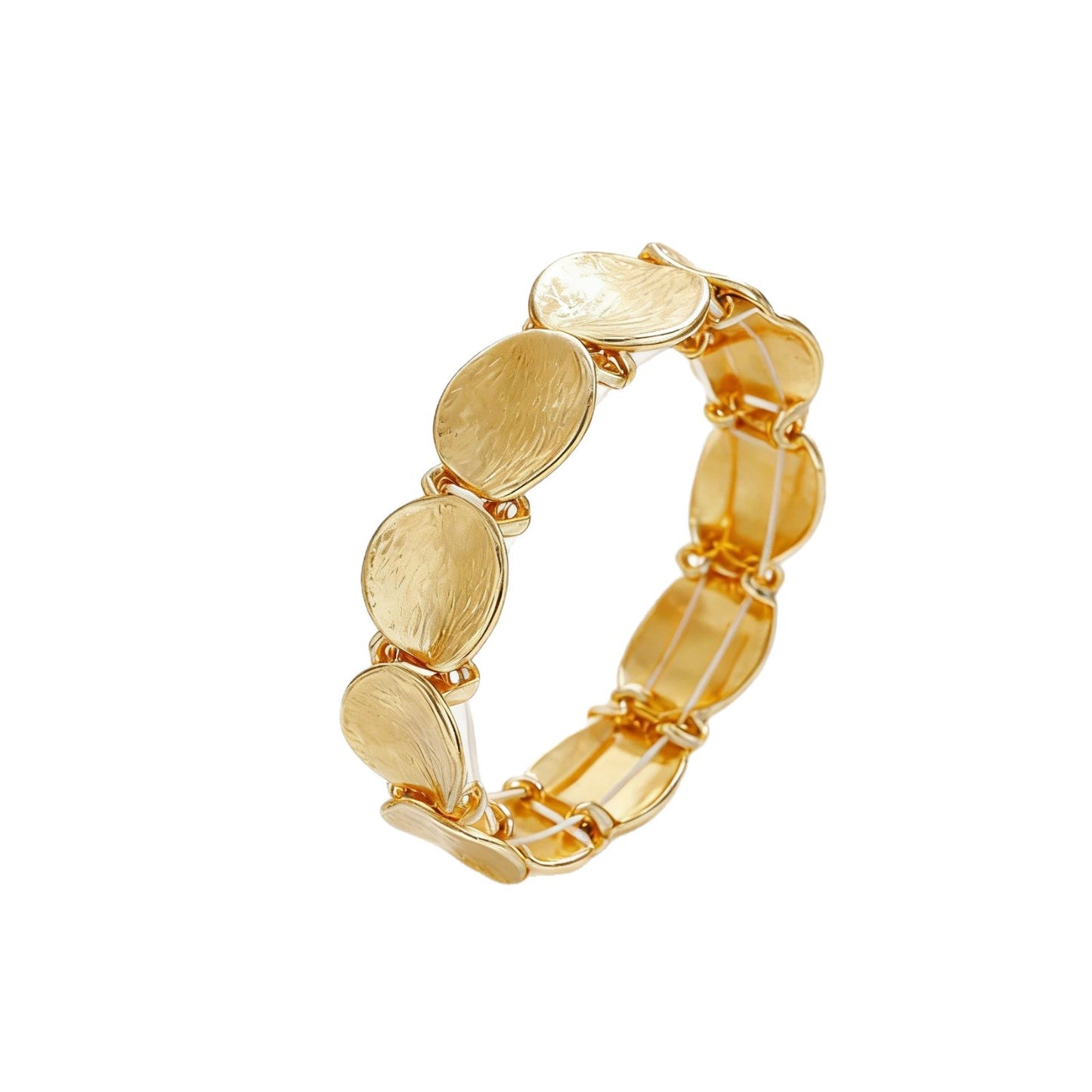 Personalized Metal Pleated Geometric Round Elastic Niche High Sense Simple Bracelets