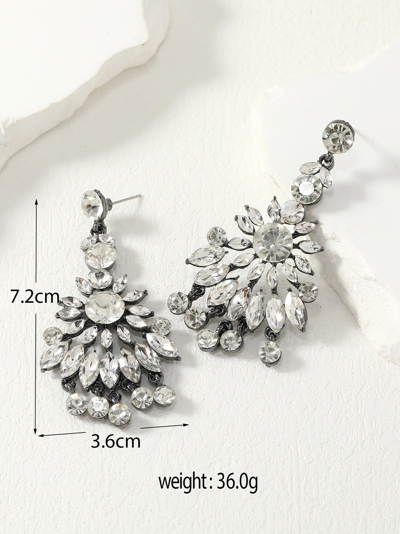 Style Gem Series Geometric Square Water Stud Earrings