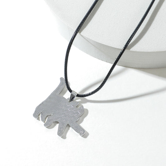 Pendentif couteau de dessin animé chat, colliers de personnalité tendance pour femme, Style mignon