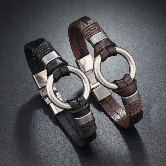 Men's Trendy Fashionable Man Simple Woven Cattle Bracelets