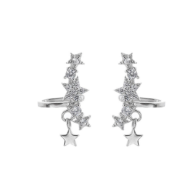 Rhinestone Temperamental Tassels Star No Pierced Painless Pseudo Ear Clip