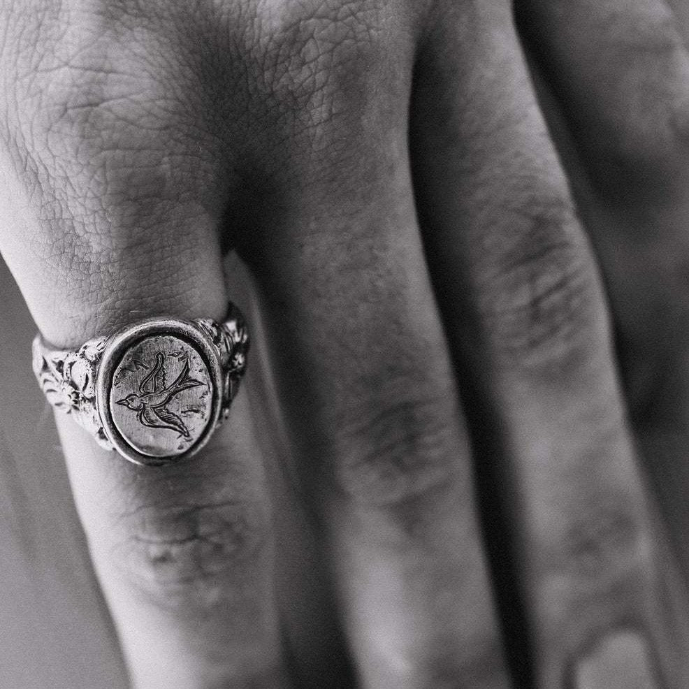 Retro Baroque Style Pattern Handmade Personality Ring