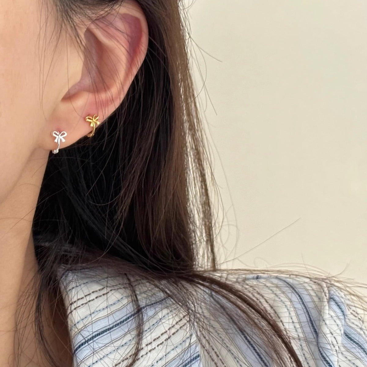 Women's Bowknot Exquisite Before Sleep Ear Niche Design Earrings