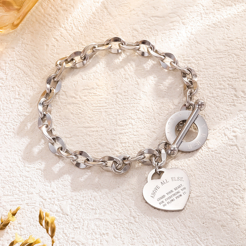 Love Stainless Steel Personality Buckle Popular Bracelets
