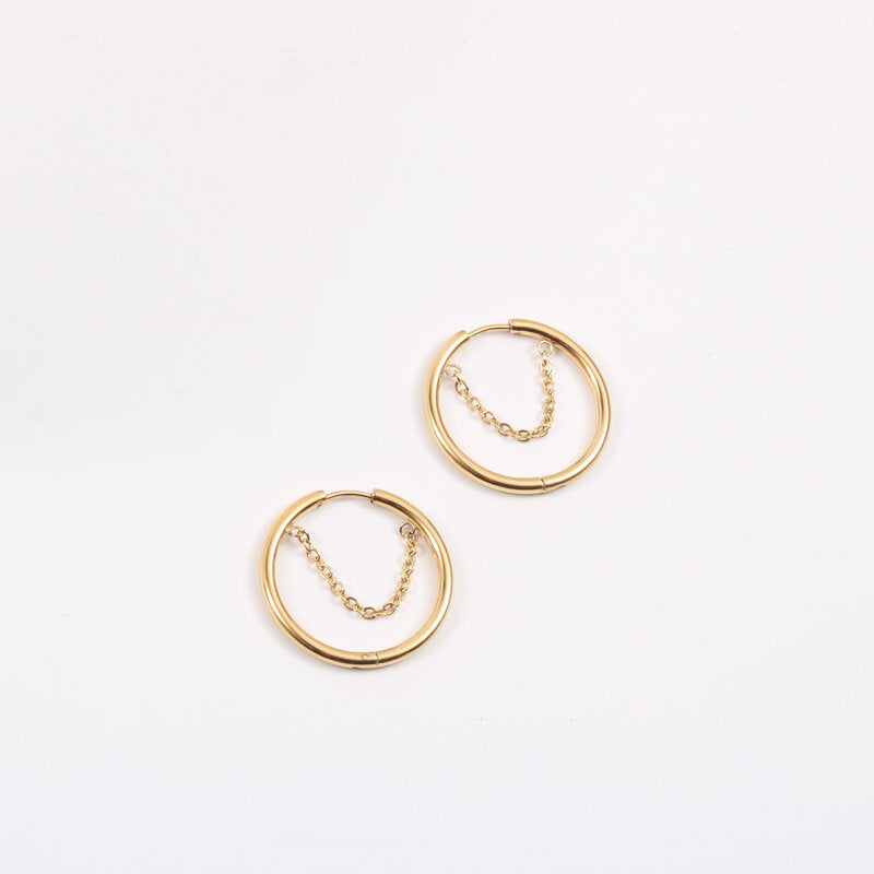 Titanium Steel Gold Plated Can Be Earrings