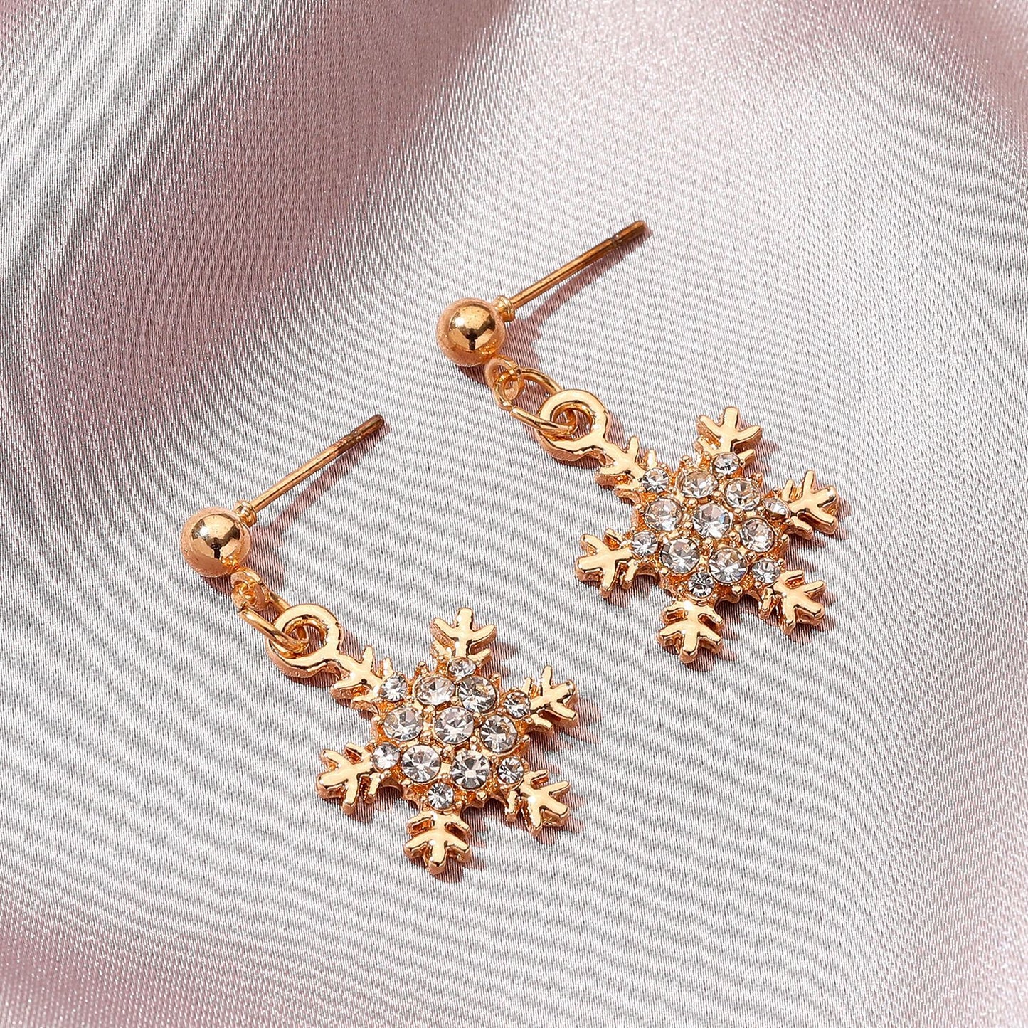 Snowflake Ear Female Temperament Micro Inlaid Earrings