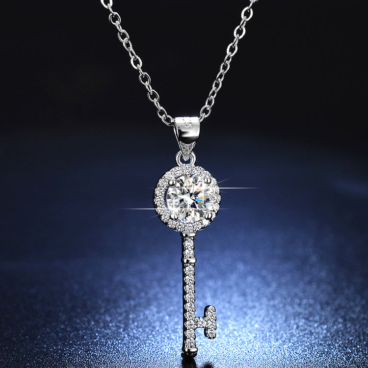 Moissanite Key Female Classic Karat Diamond Pendant Fashion Necklaces