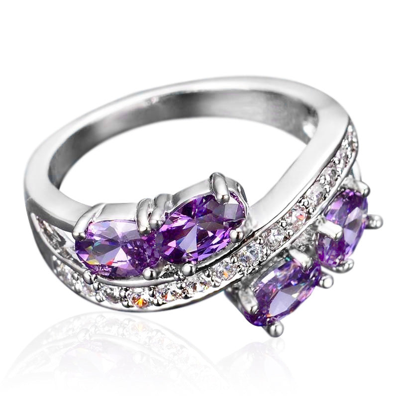 Bagues de luxe en Zircon violet, haute sensibilité