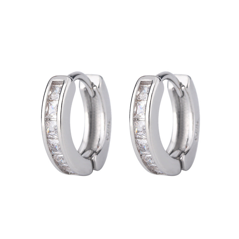 Drill Female Personality Wild Twin Circle Ear Earrings