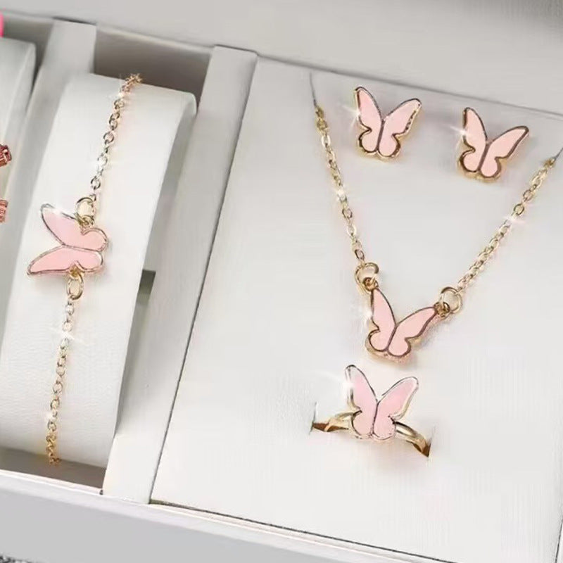 Drip Glazed Exquisite Simple Minority Fashion High-grade Clavicle Chain Elegant Jewelry Set