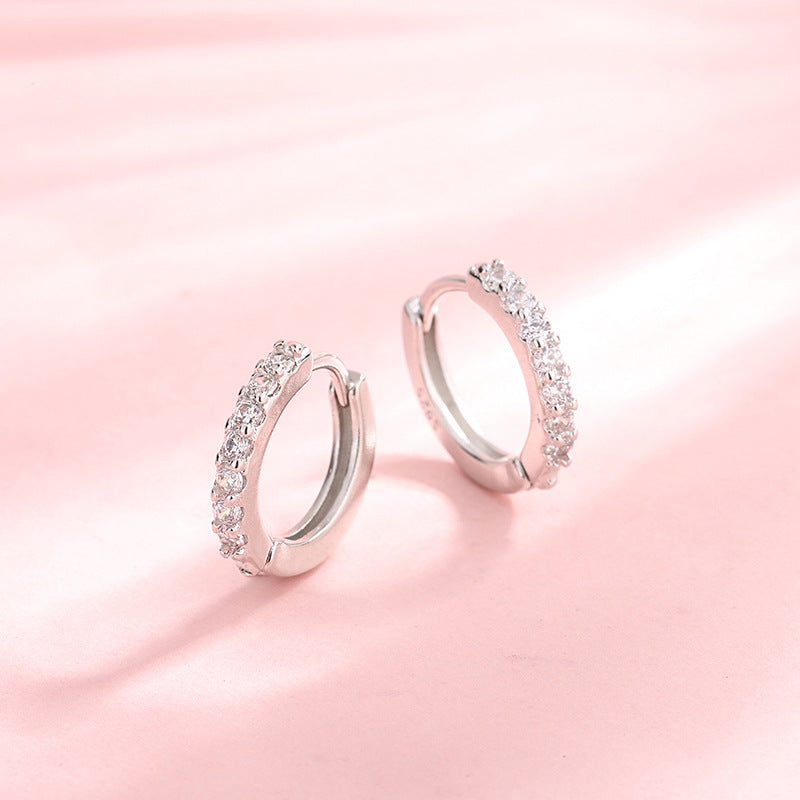 Exquisite, trendige Download-Ohrringe aus Sterlingsilber mit Diamanten für Damen