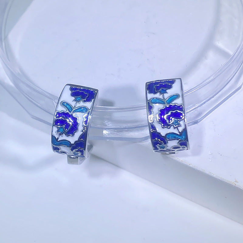 Style Elegant Flower Ear Enamel Three-piece Retro Necklaces