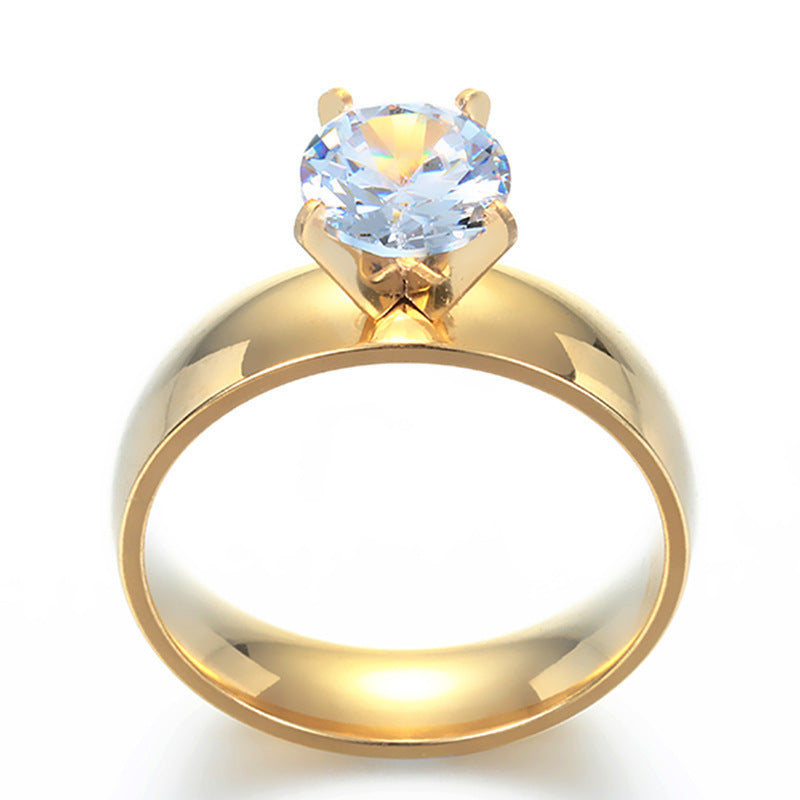 Simple Titanium Steel Glossy Comfortable Inside Outside Ring