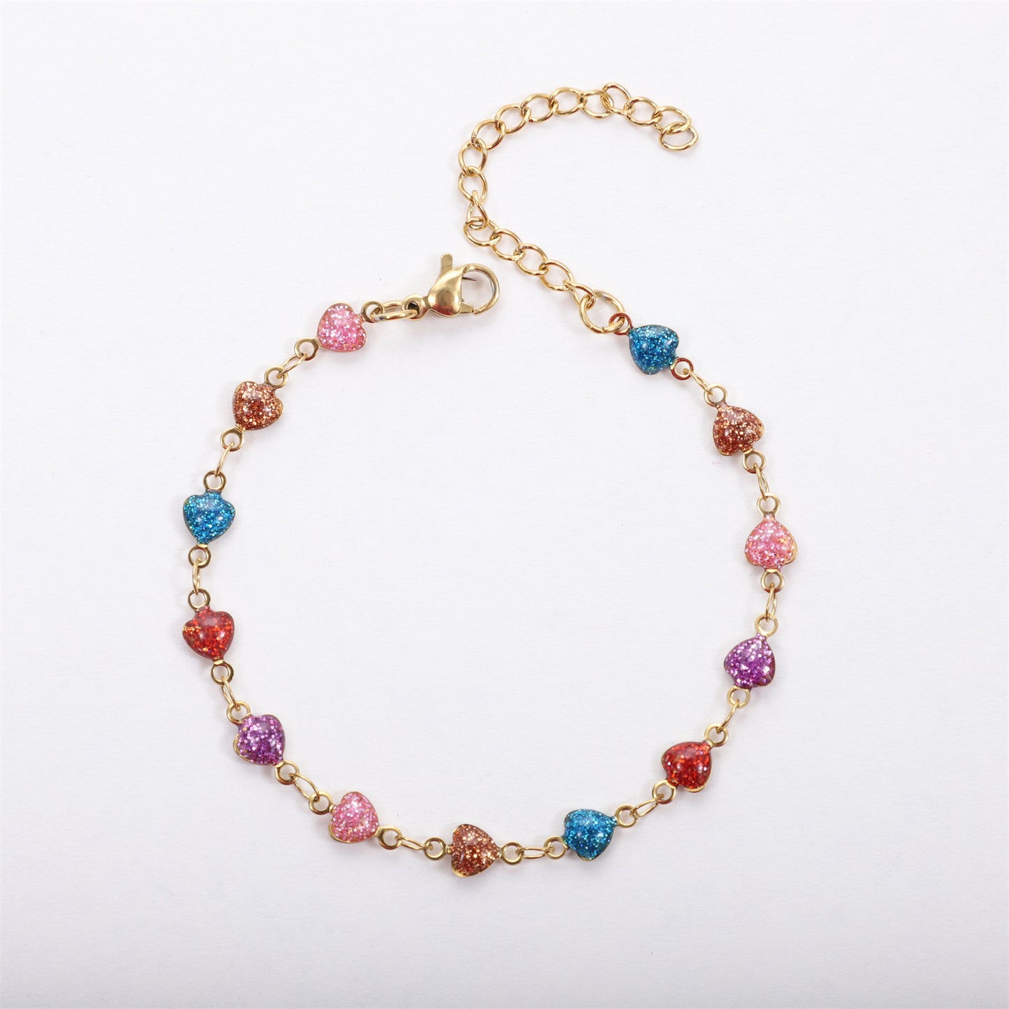 Stainless Steel Love Glitter Dripping Chain Fashion Personality Vertical Bracelet