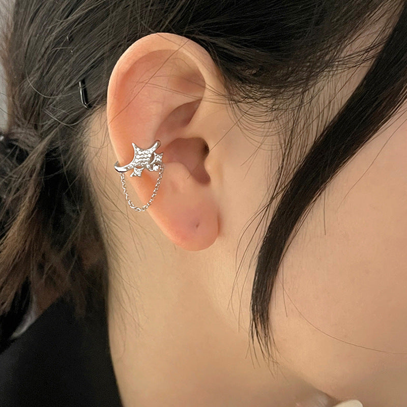 Star Personality Street Punk Diamond Four Stars Ear Clip