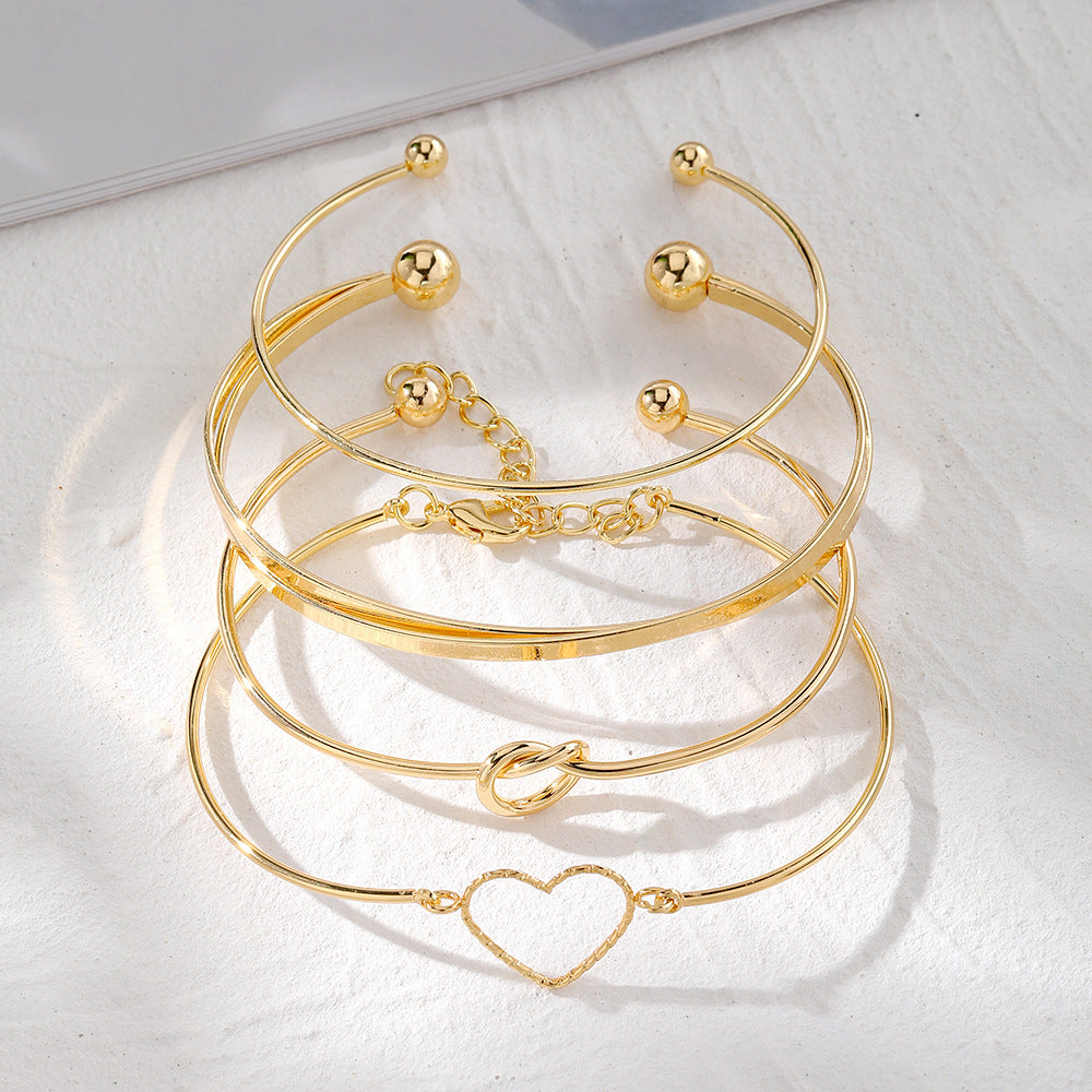 Alloy Love Knotted Suit Creative Heart Bracelets