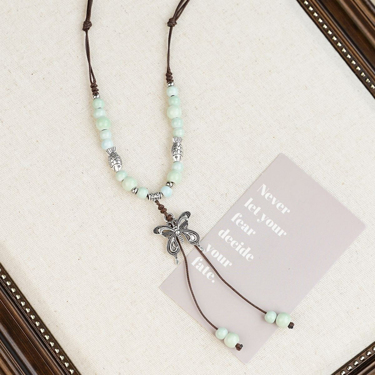Peace Fu National Fashion Vintage Ceramic Female Longevity Necklaces