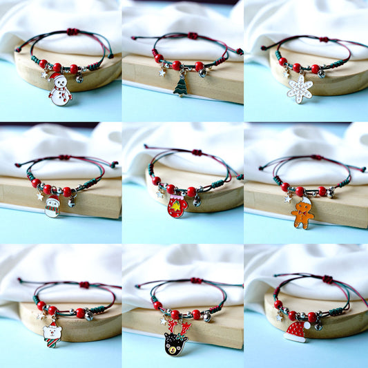 Woven Red Carrying Strap Popular Santa Claus Bracelets