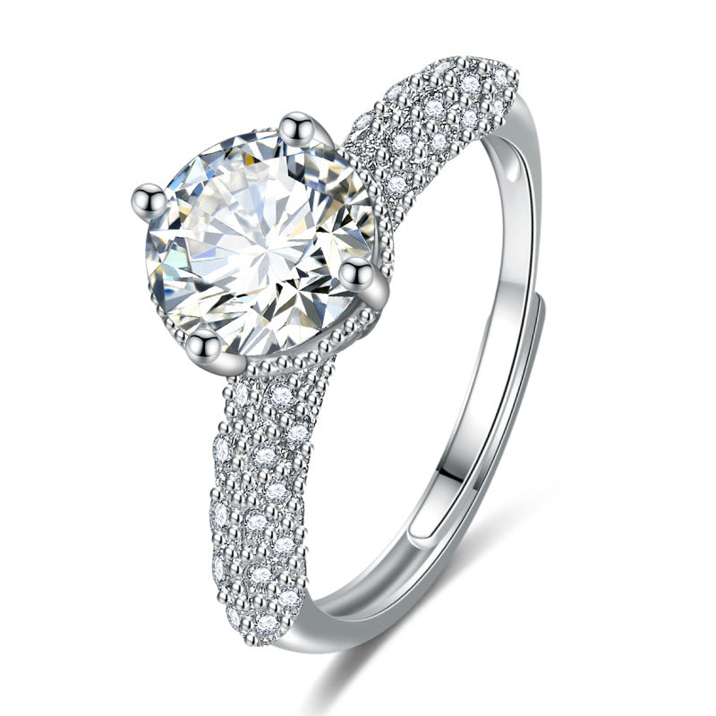 Anneaux de robe de mariée de déesse de zirconium de diamant à haute teneur en carbone