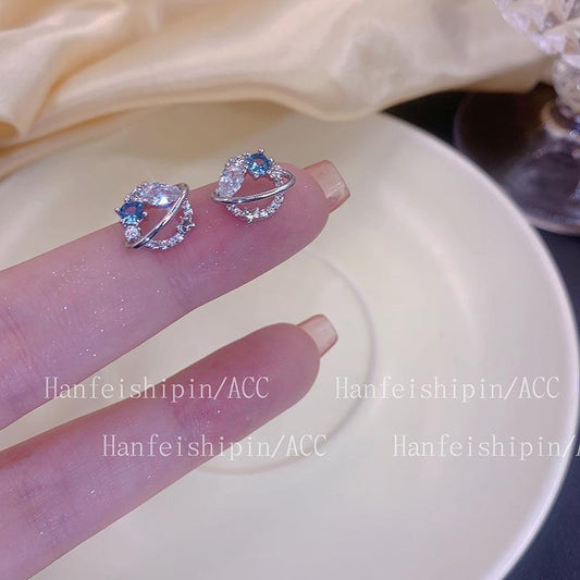Women's Summer Diamond Planet Small Ear Niche Design Advanced Cold Style Rings