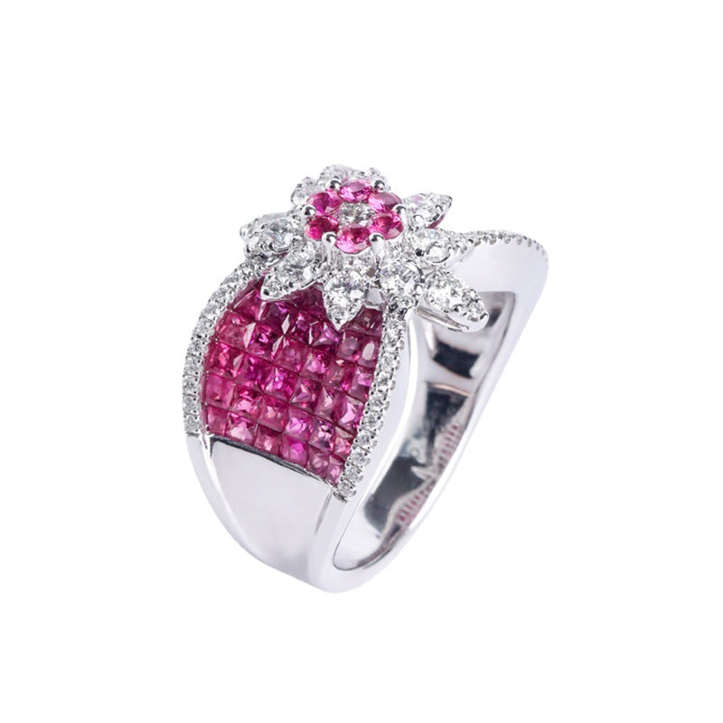 Women's Live Queens Crown Fashion Ruby Hidden Rings