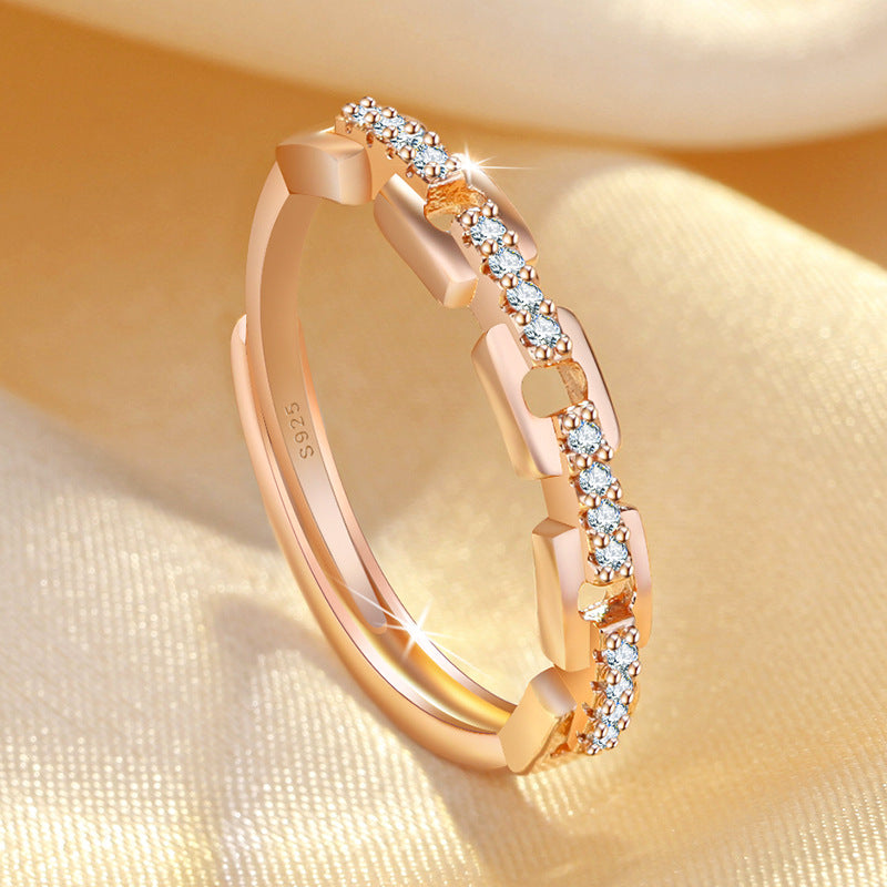 Simple Geometric Line Open Female Niche High-grade Rings