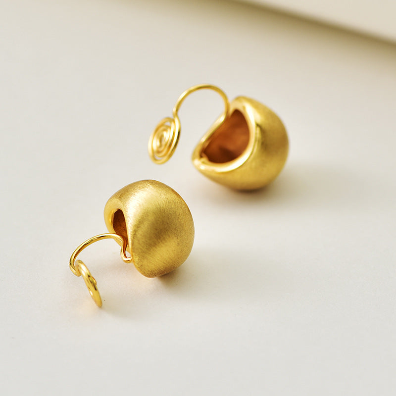 Women's Good Texture Fashion Style Frosted Brushed Simple High Sense Painless Earrings