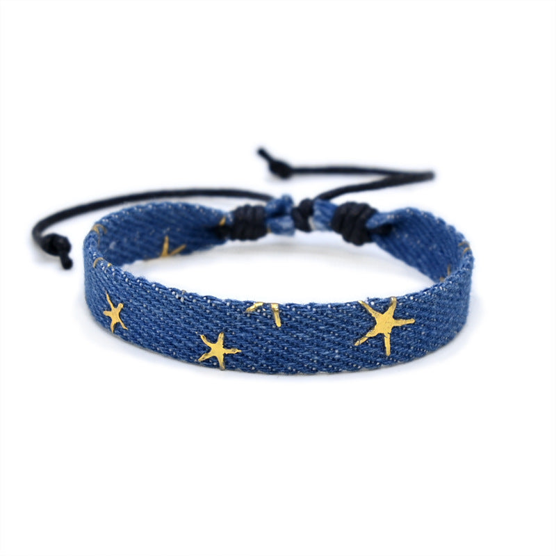 Gold Wax Rope Adjustable Ribbon Carrying Bracelet