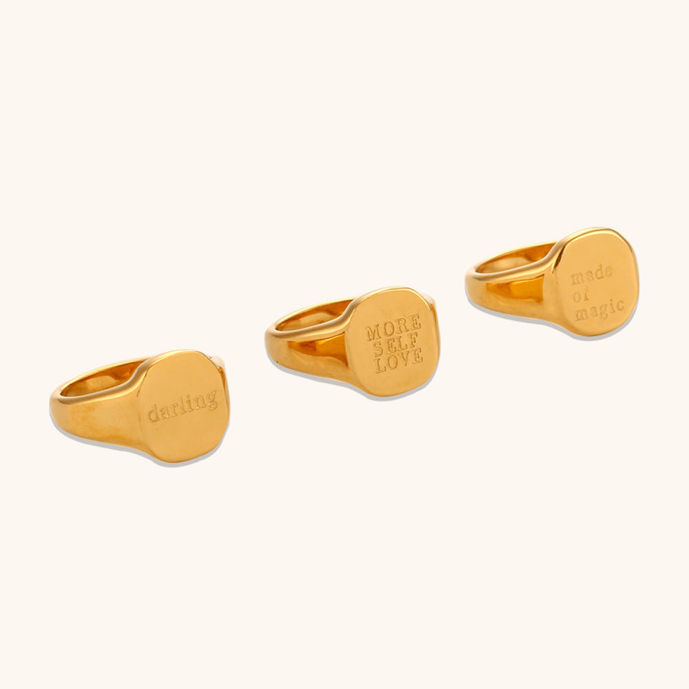 Women's Letters Special Interest Light Luxury Fashion Ring