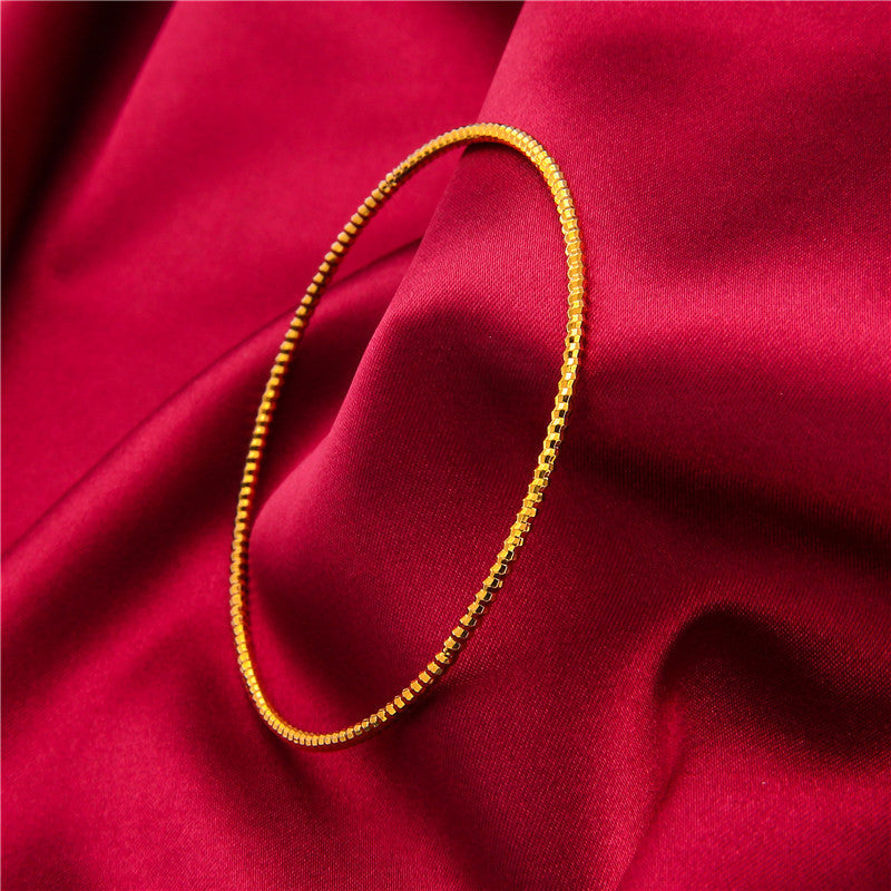 Gold-plated Female Vietnam Placer Gold Thin Thai Coil Bracelets