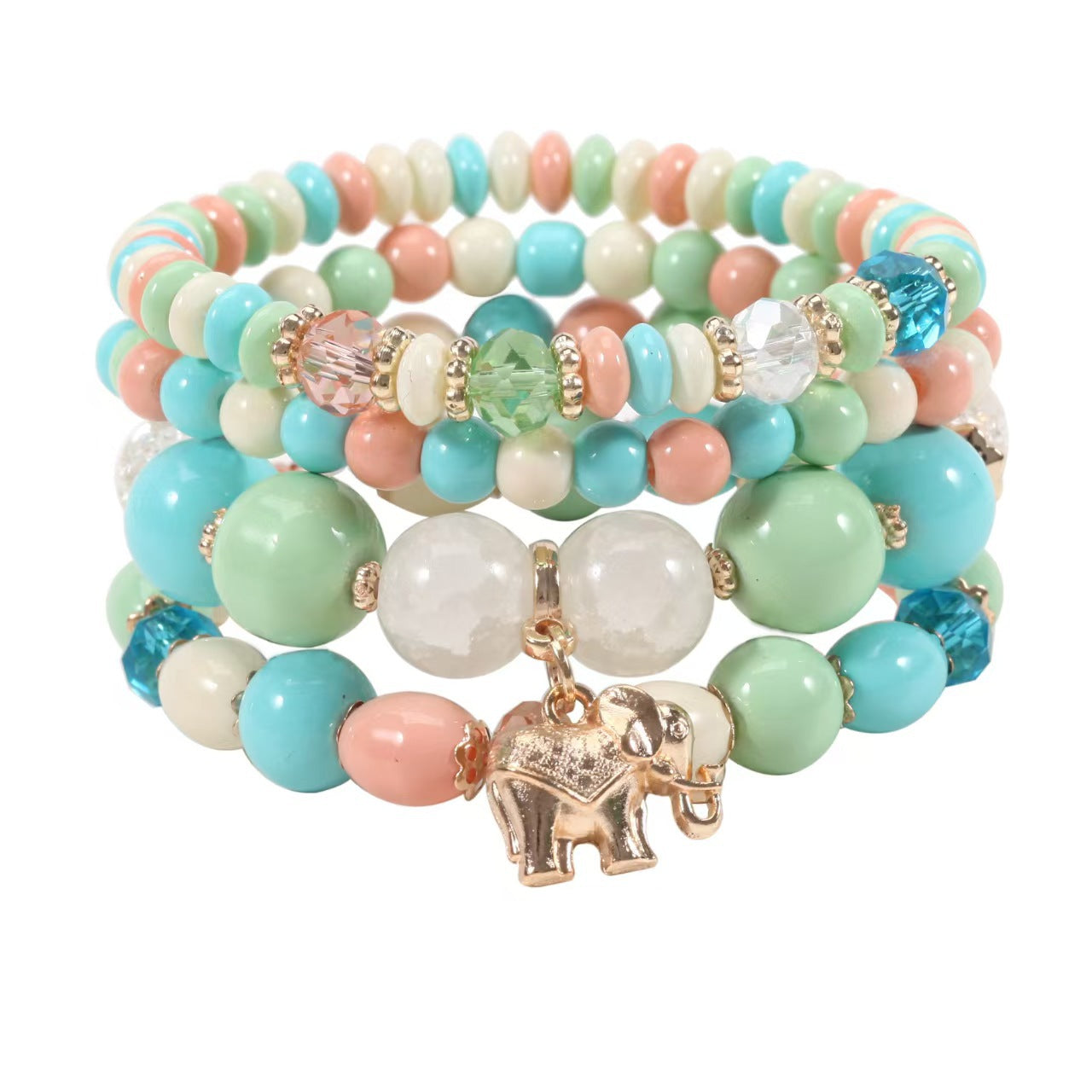Fashion Glass Beaded Vacation Style Elephant Color Bracelet
