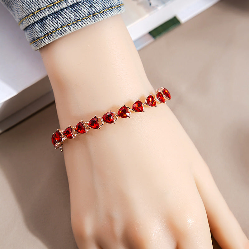 Rhinestone Fashion Color Willow Leaf Diamond Versatile Design Light Bracelets