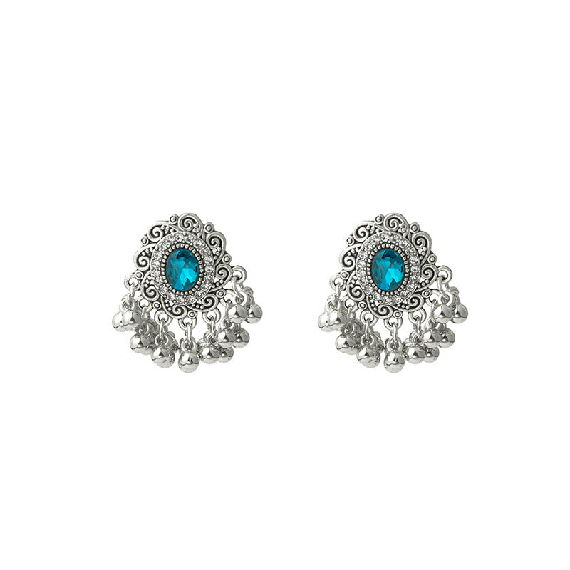 Boucles d'oreilles rondes exotiques à pampilles Vintage pour femmes, couture bohème