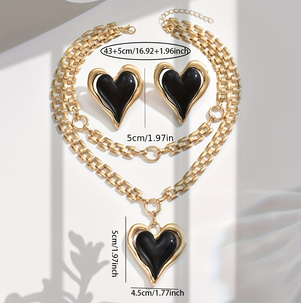 Valentine's Day Exaggerated Oversized Heart Temperament Jewelry Set