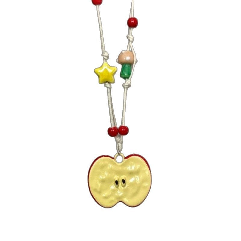 Women's Fun Cute Big Ears Ceramic Puppy Necklace