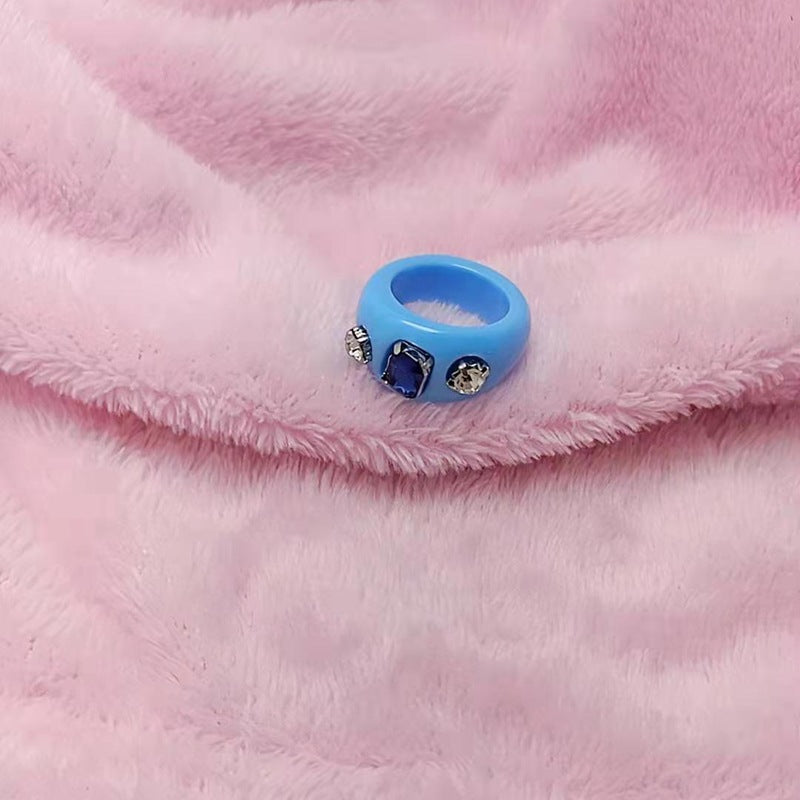 Female Resin Acrylic Jelly Color Personalized Ring