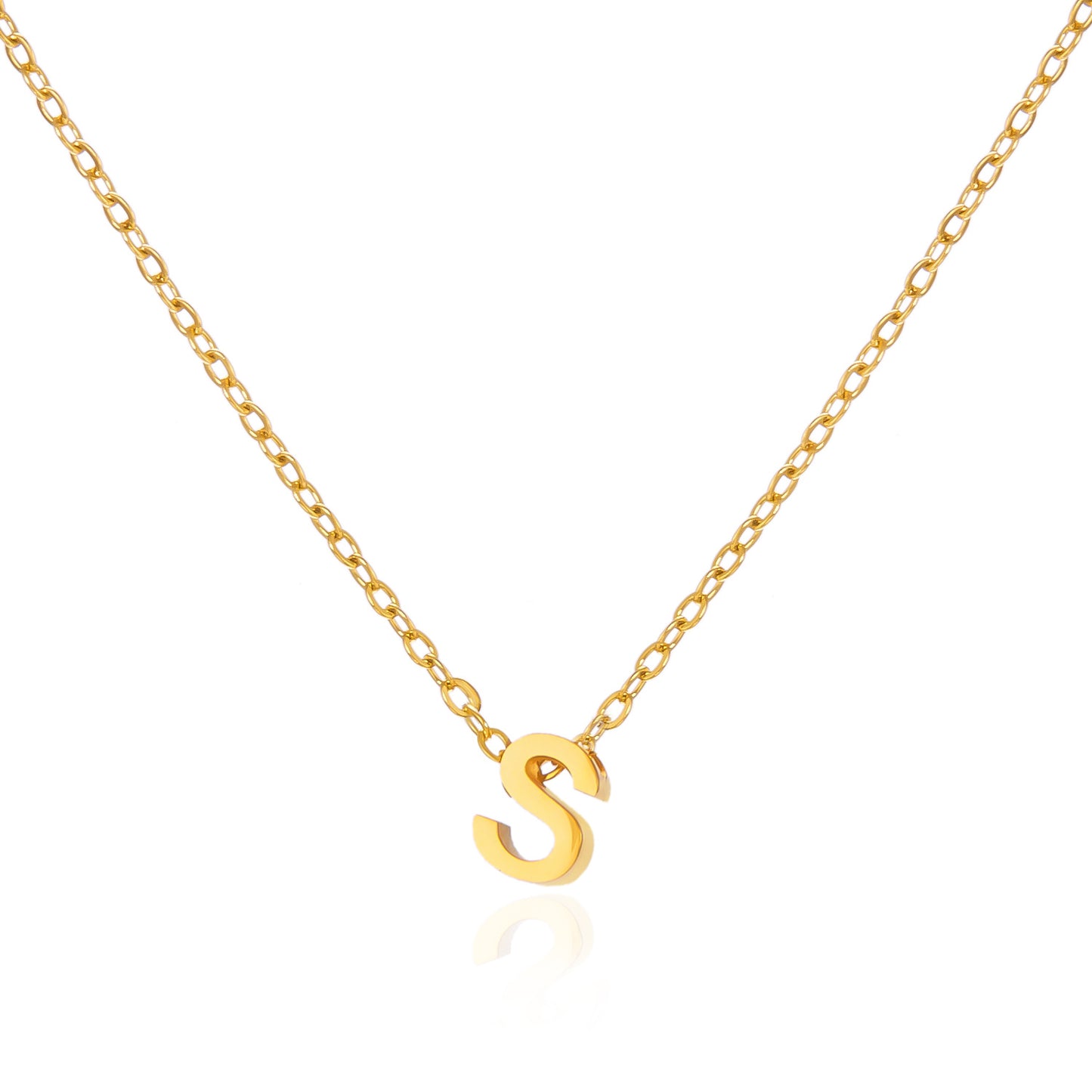 Letter Personalized Simple Stainless Steel Clavicle Pendants