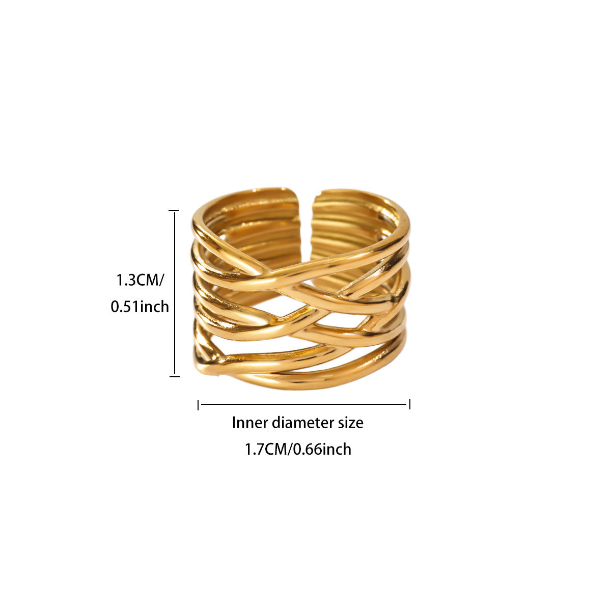 Women's Heart Geometric Stainless Steel Fashion Gold-plated Starfish Ring