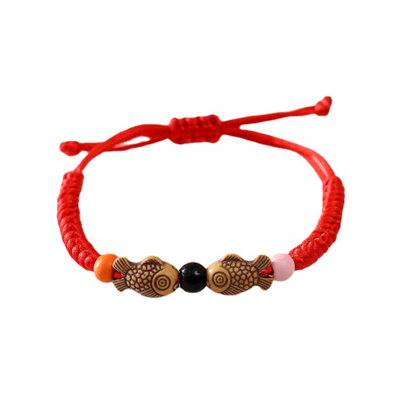 Red Rope Male Female Better Luck Flat Knot Small Bracelets