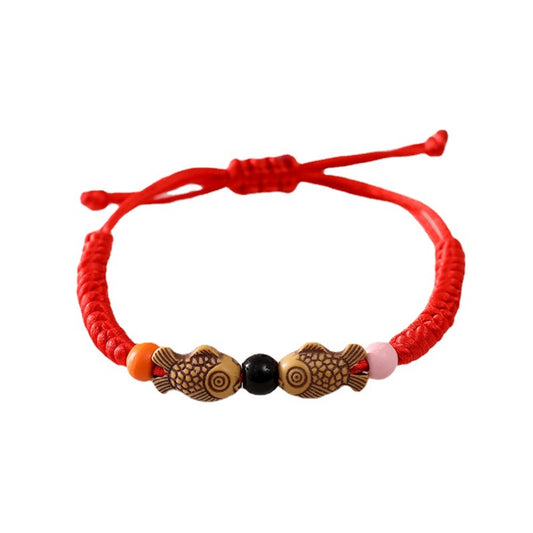 Red Rope Male Female Better Luck Flat Knot Small Bracelets