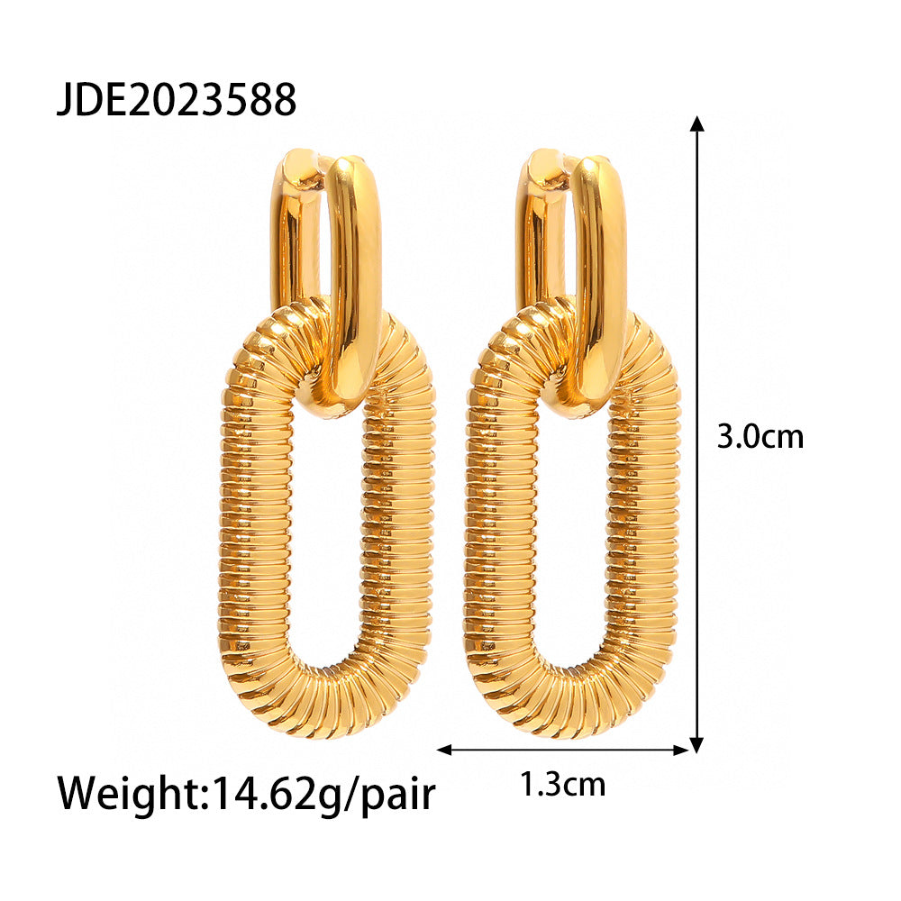 Exaggerated Gold-plated Stainless Steel Chain Jewelry Advanced Earrings