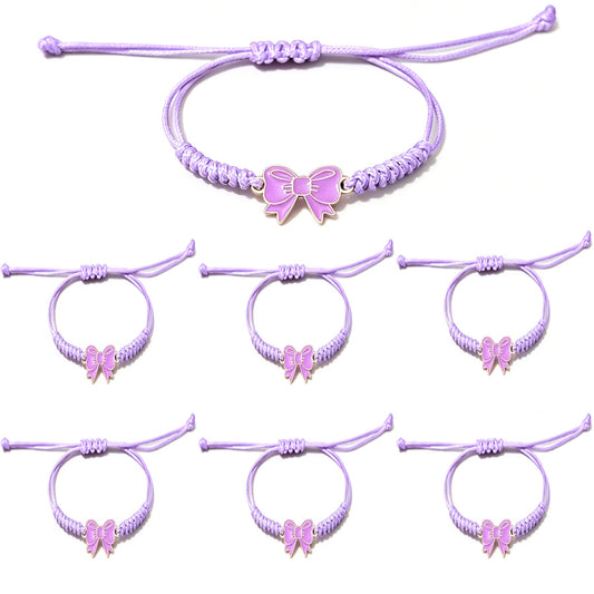 Girlfriends Friendship Alloy Dripping Oil Bow Wax Line Bracelets