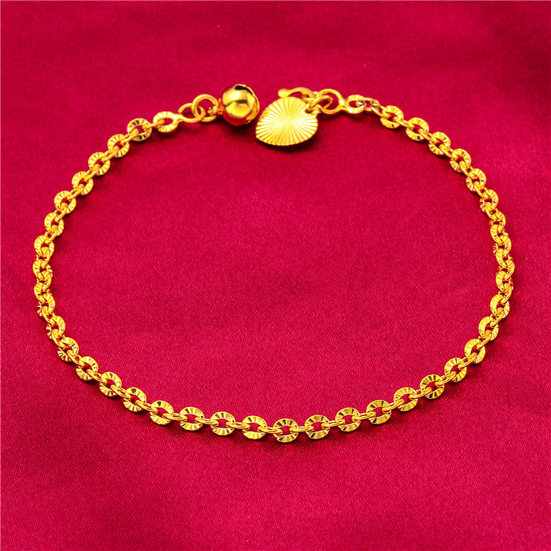 Women's Caterpillar Water Ripple Bead Alluvial Gold Bracelets