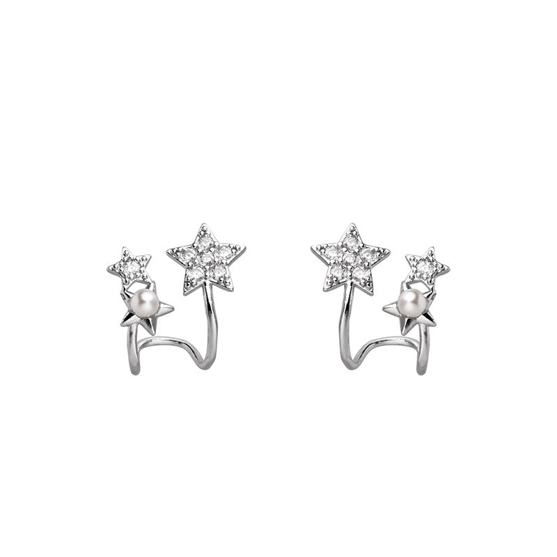 Boucles d'oreilles femme perle étoile zircon pour boucles d'oreilles de niche tendance