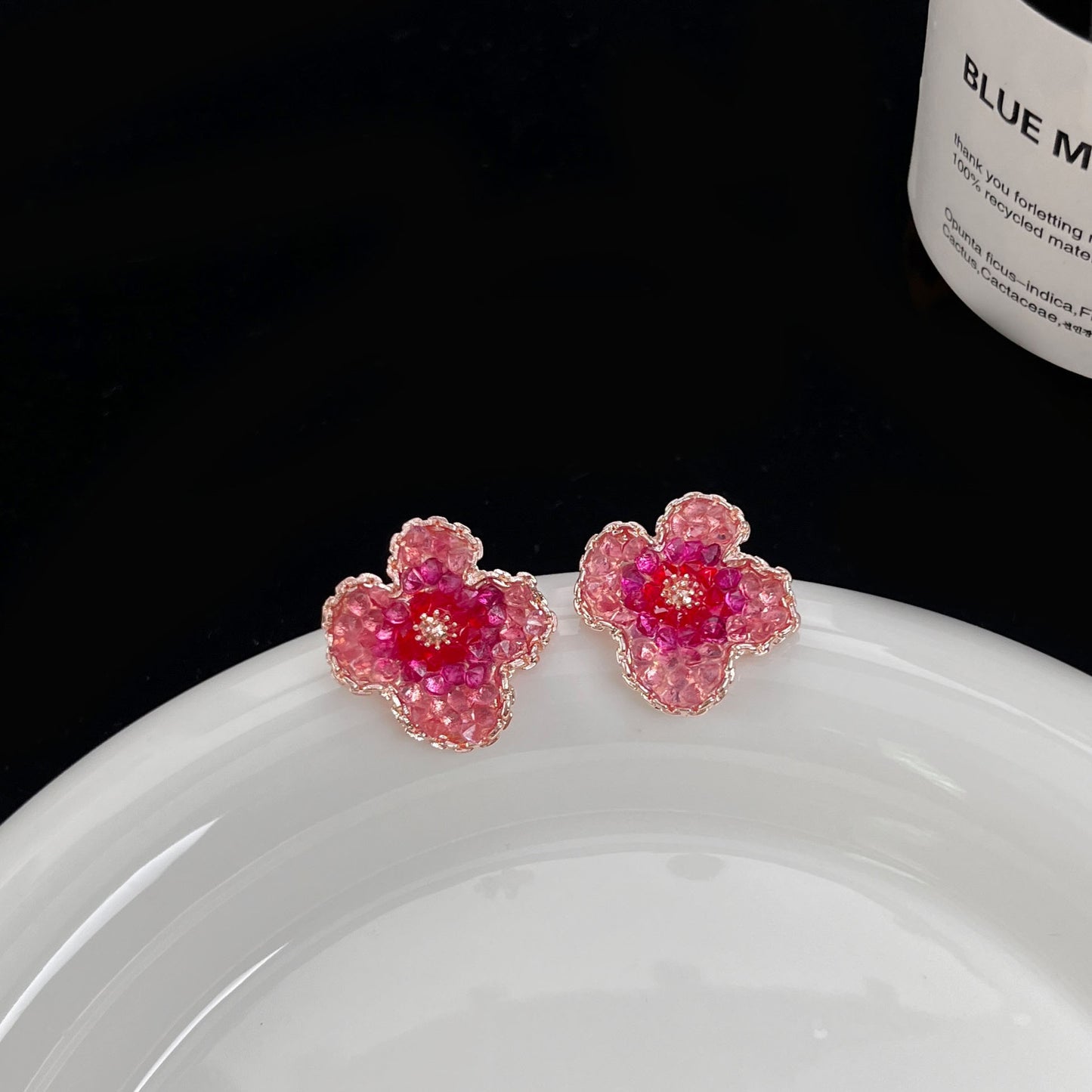 Women's Crystal Flowers For Niche Design Sier Earrings