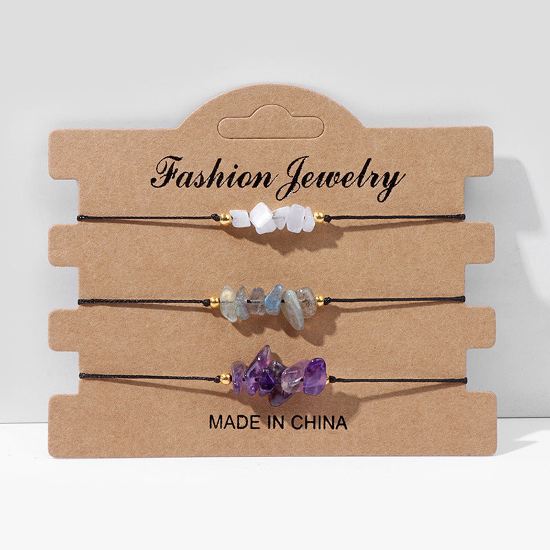 Natural Crystal Gravel Female Irregular Rough Stone Bracelet