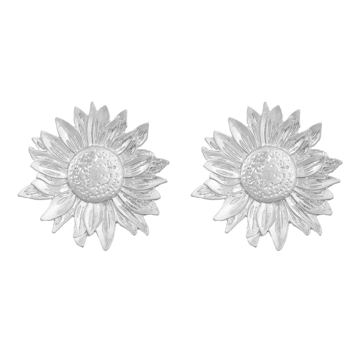 Damen-Ohrringe aus Legierung, Sonnenblumen-Blume, Retro-Metall, kalt