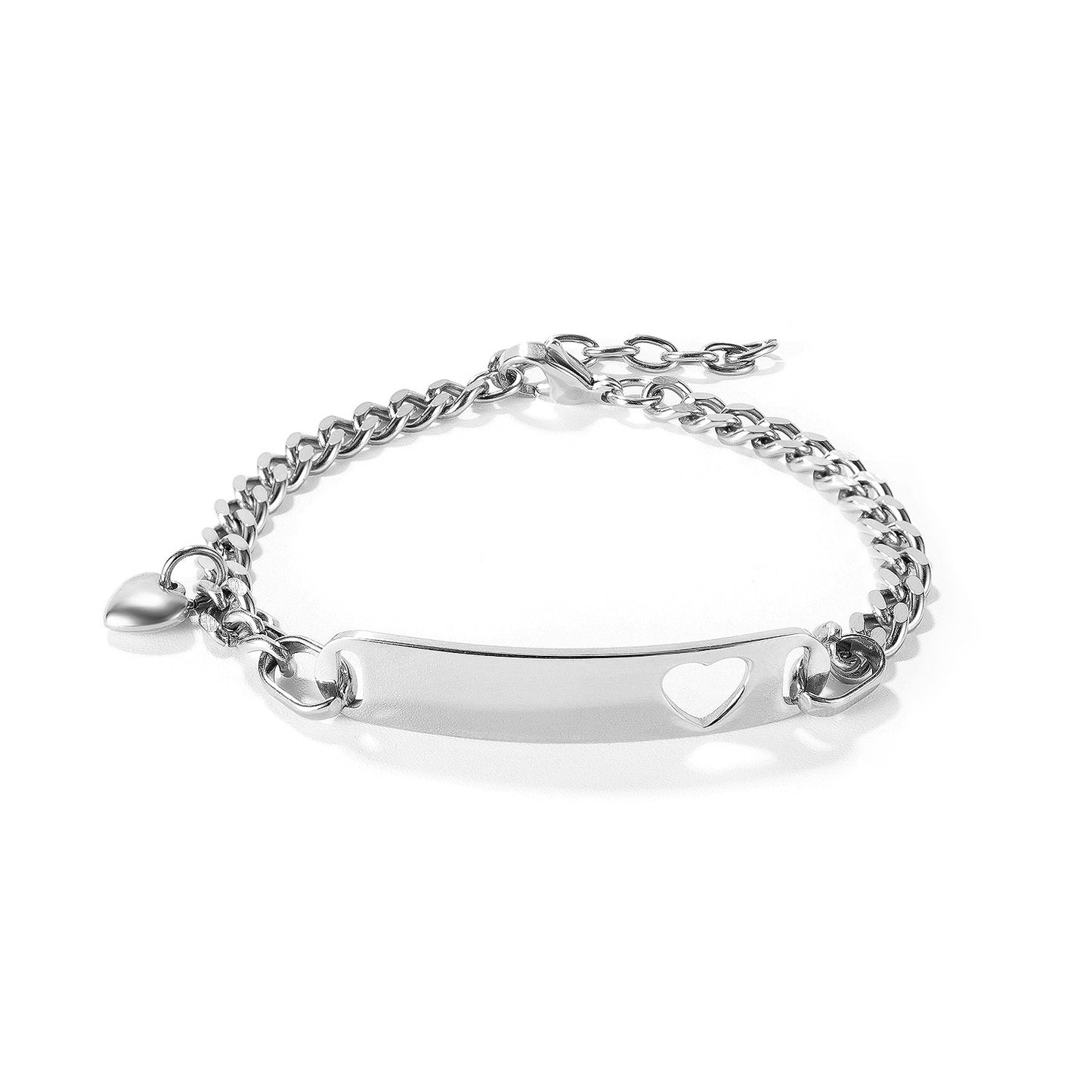 Women's Niche Stainless Steel Glossy Can Carve Bracelets